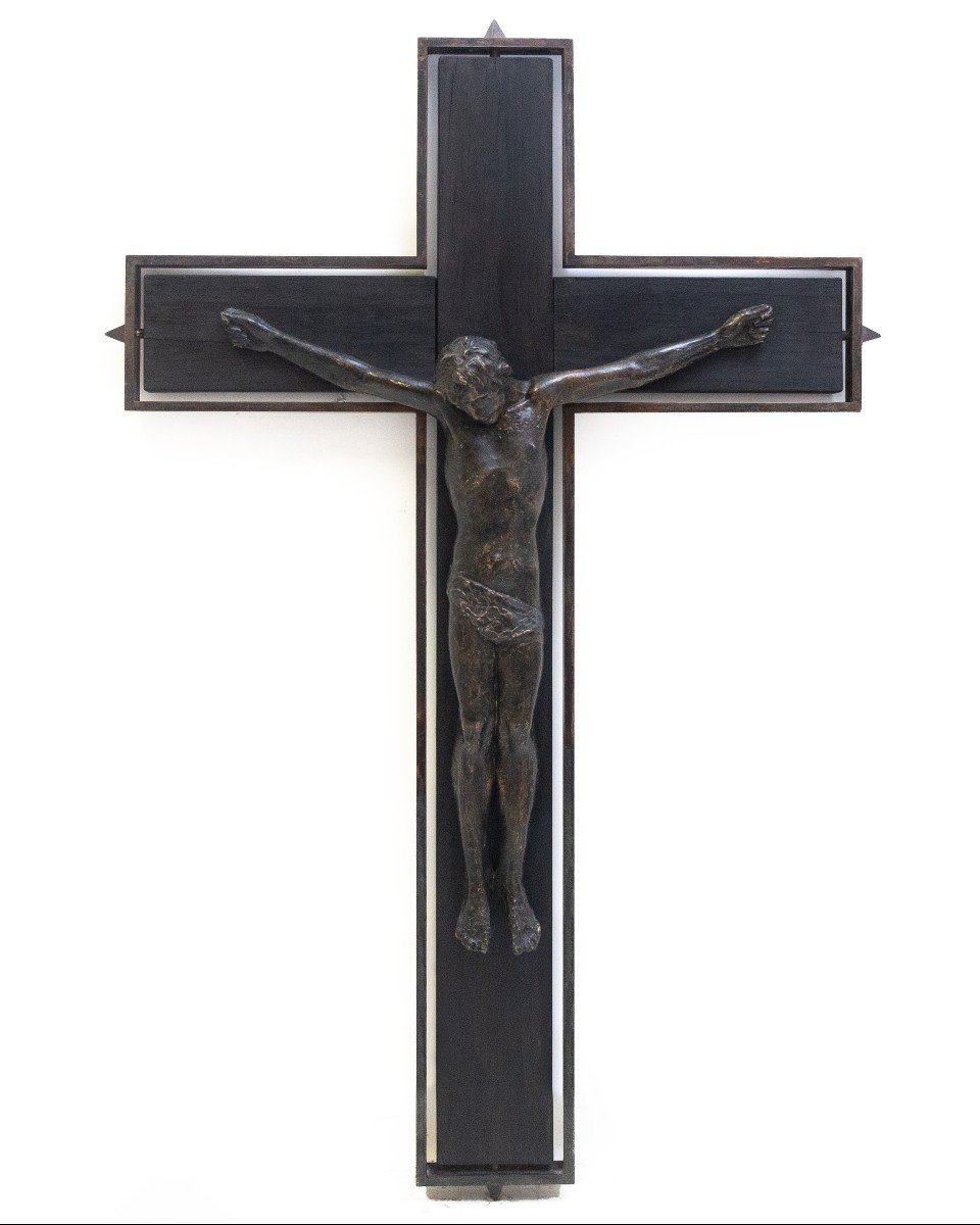 Giacomo Manzù, Grande sculpture en bronze, "Crucifix", 1951-photo-4