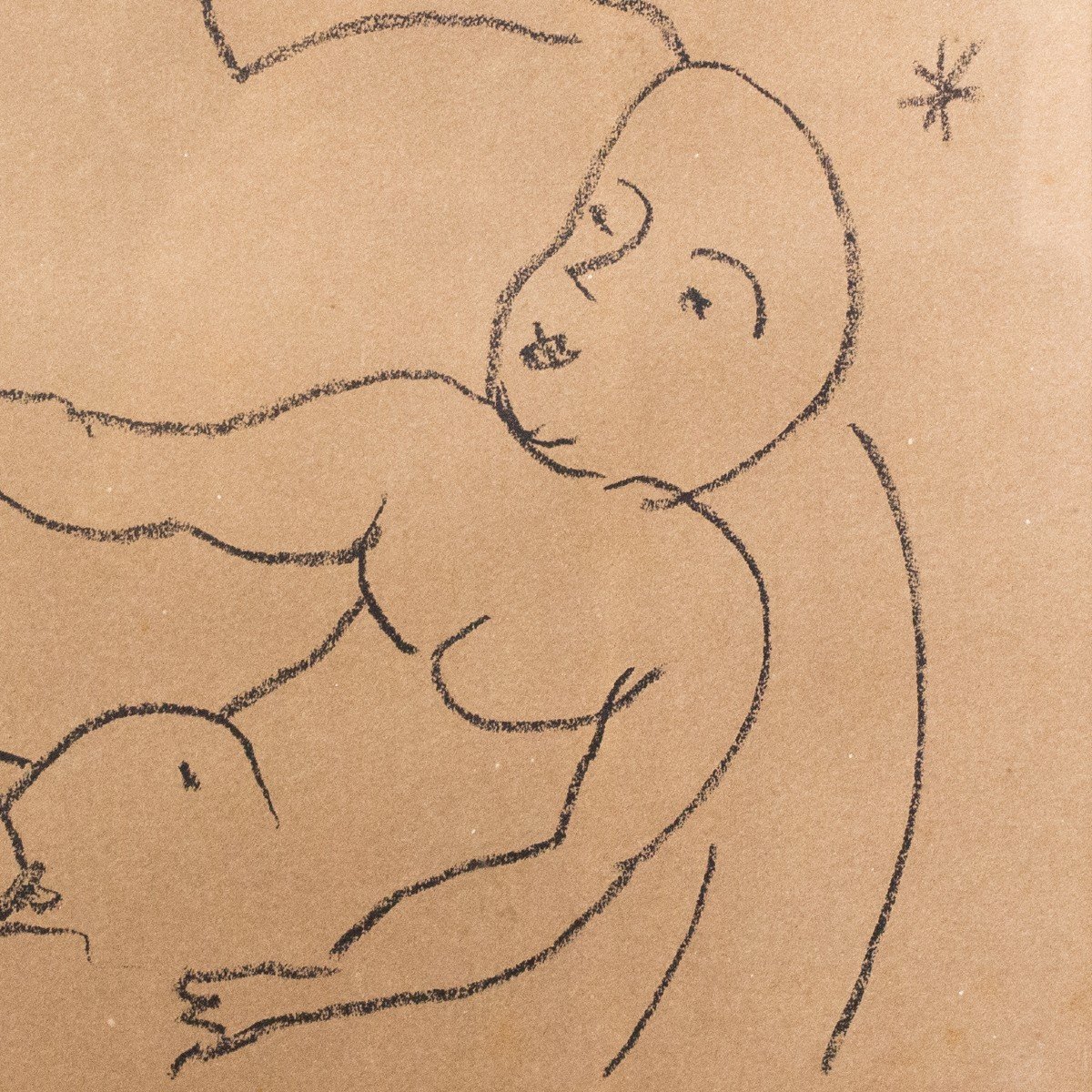 Henri Matisse, Lithograph,  "vierge Et Enfant Sur Fond De Fleurs Et d'étoiles," Dated 1920-photo-2