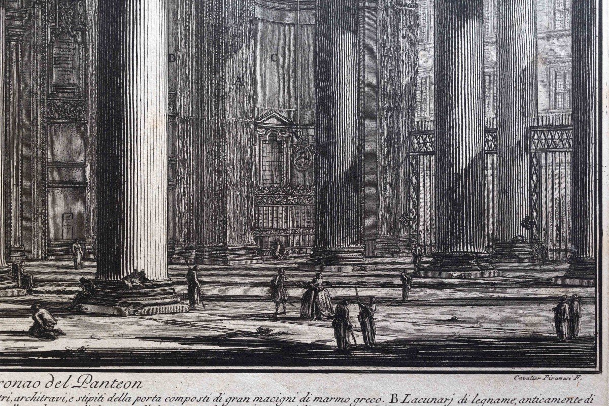 Piranesi Giovanni Battista, "internal View Of The Pronaos Of The Pantheon, 1769-photo-2