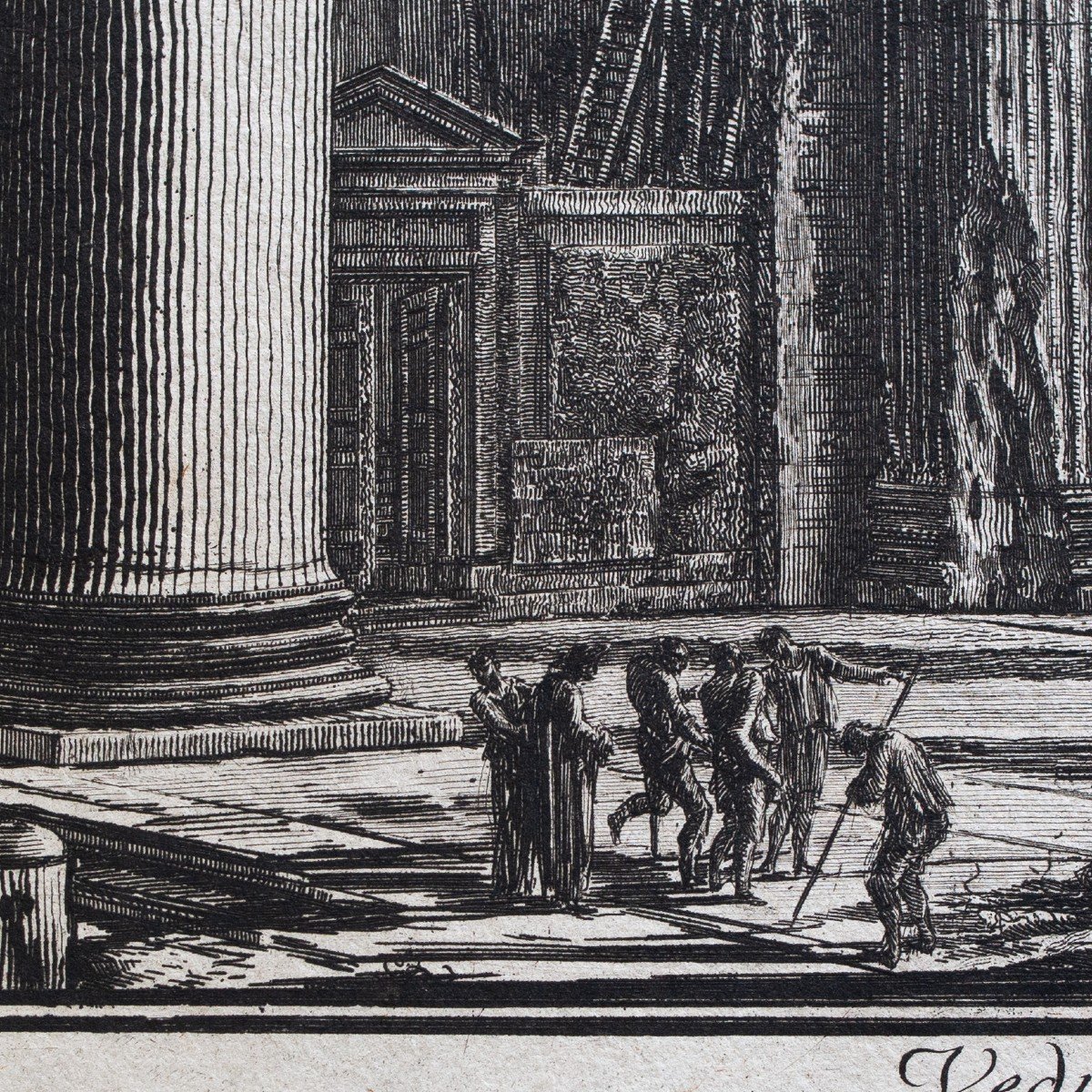 Piranesi Giovanni Battista, "internal View Of The Pronaos Of The Pantheon, 1769-photo-3