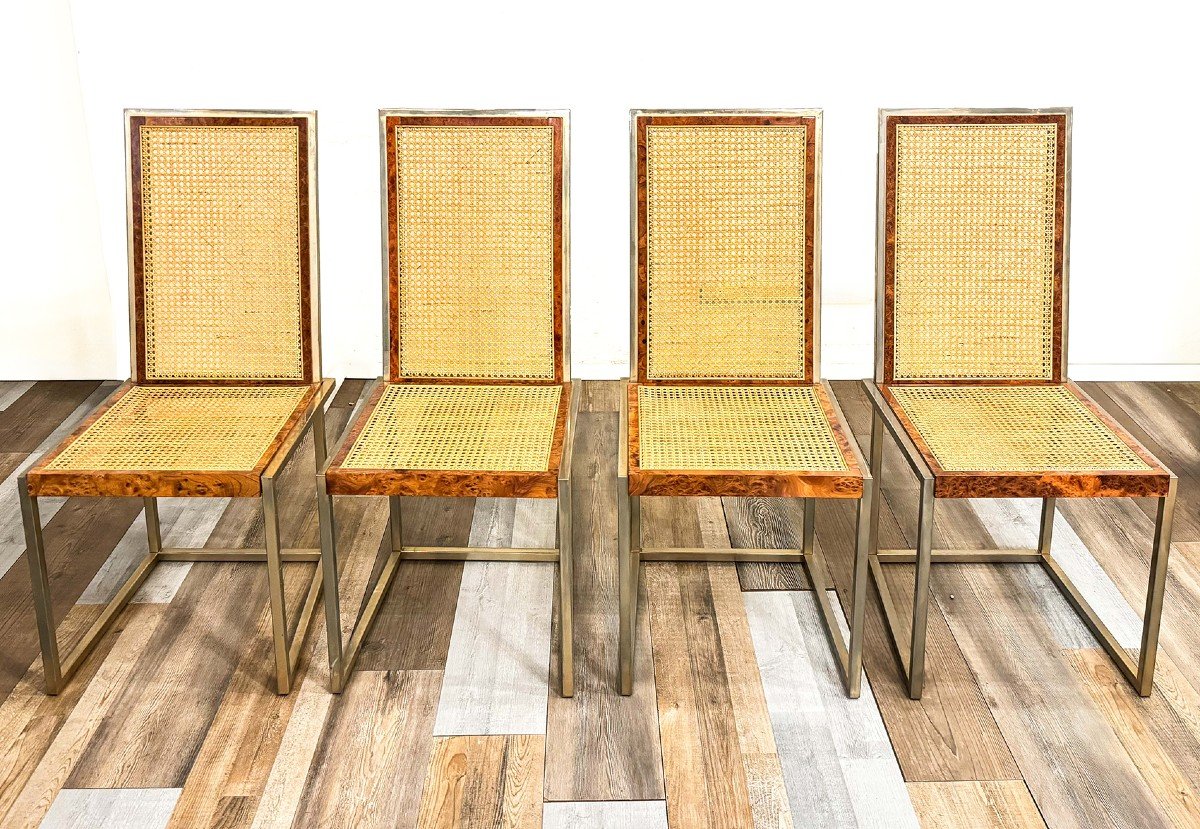 Set Of 4 Chairs By F. Smania For Studio Smania, 1970s