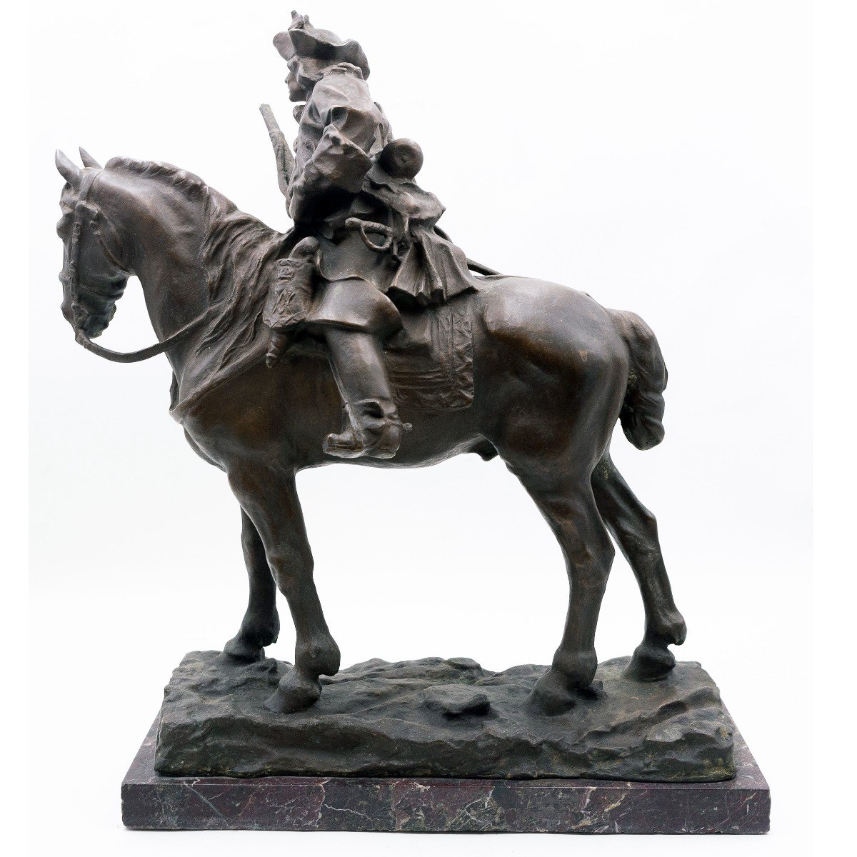 Bronze Sculpture By Davide Calandra, "piedmont Royal," Signed, 1892-photo-7