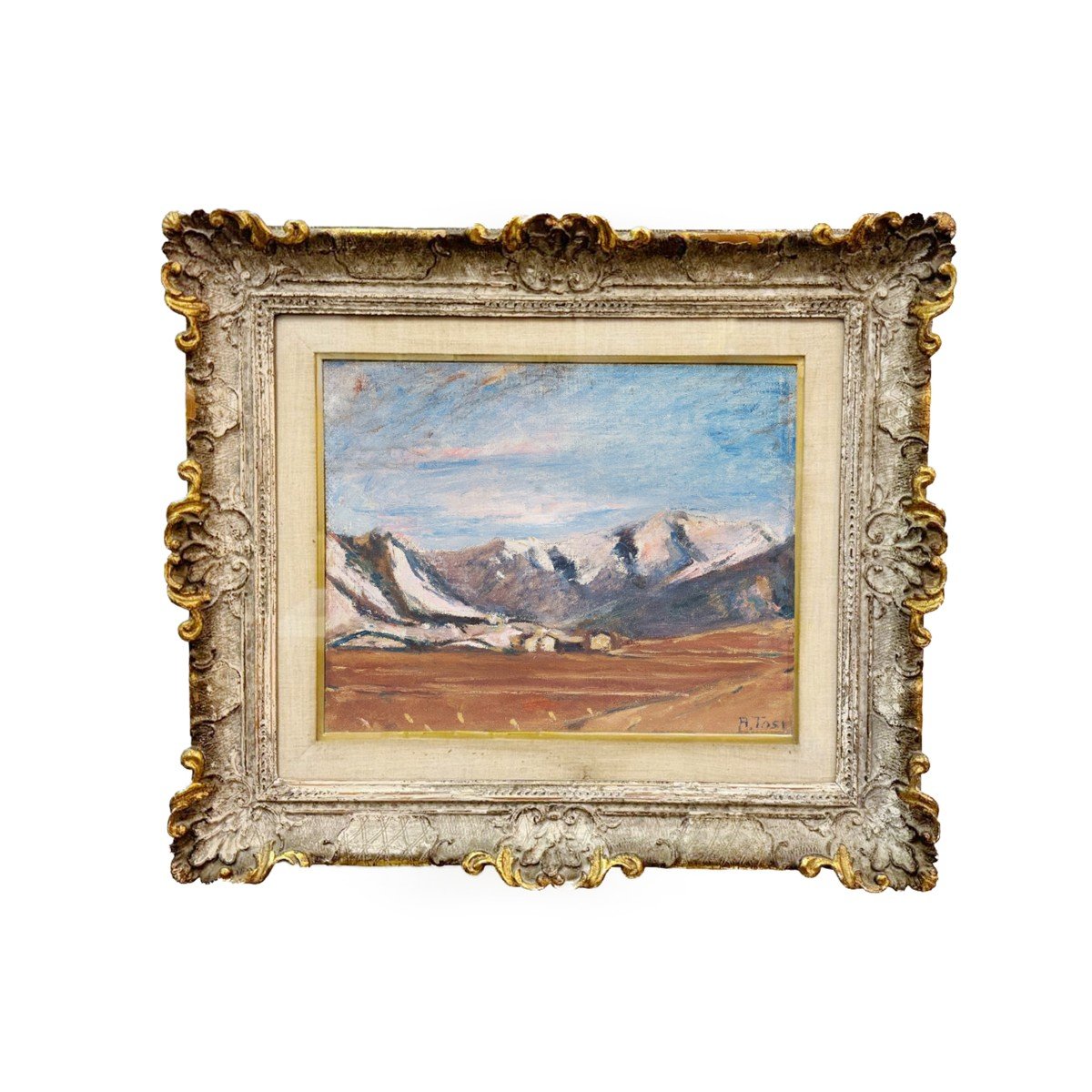 Arturo Tosi, Oil On Canvas "landscape - Rovetta," Signed, 1900s Era-photo-4