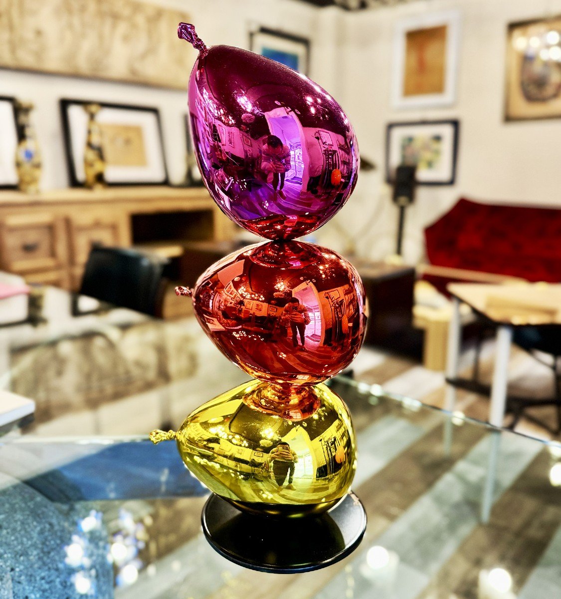 Philippe Berry, Bronze And Colored Silver Sculpture, "ballons De Foire," Ed. 2/8 Pieces, 2018-photo-3