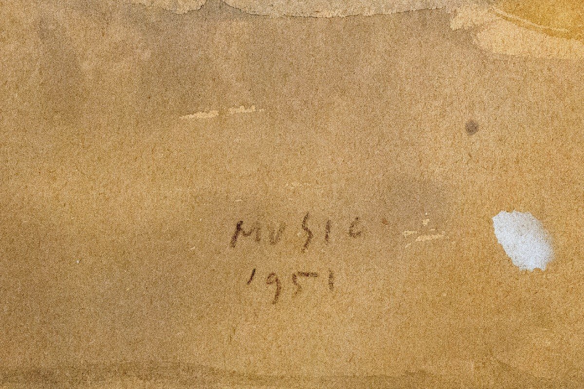 Zoran Music, Aquarelle Sur Papier, "arche De Noé", Signée, 1951-photo-2