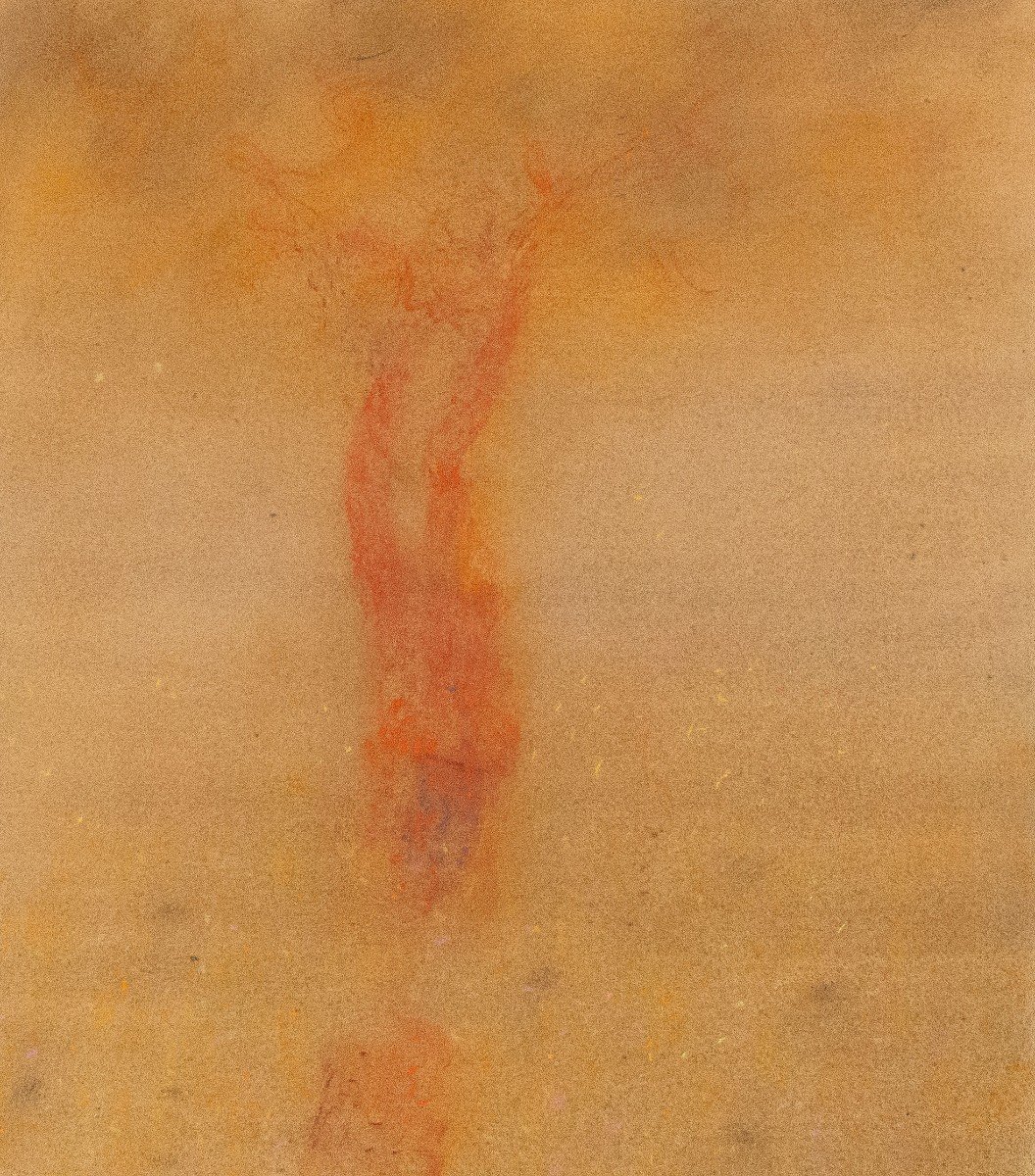 Zoran Music, Pastel Sur Papier, "motif Végétal", Signé, 1973-photo-2