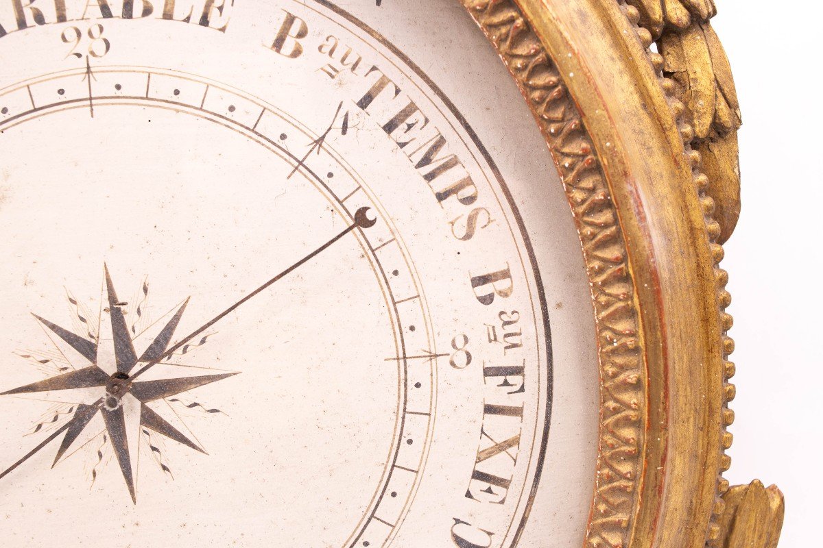 Barometer Origin France, In Gilt Wood, 1833-photo-6