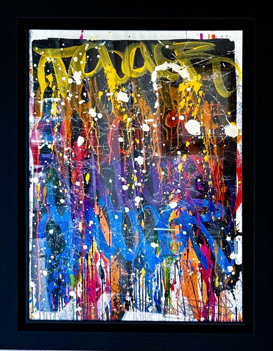 JonOne, "Untitled", Acrylique sur papier, 2020, signé-photo-2