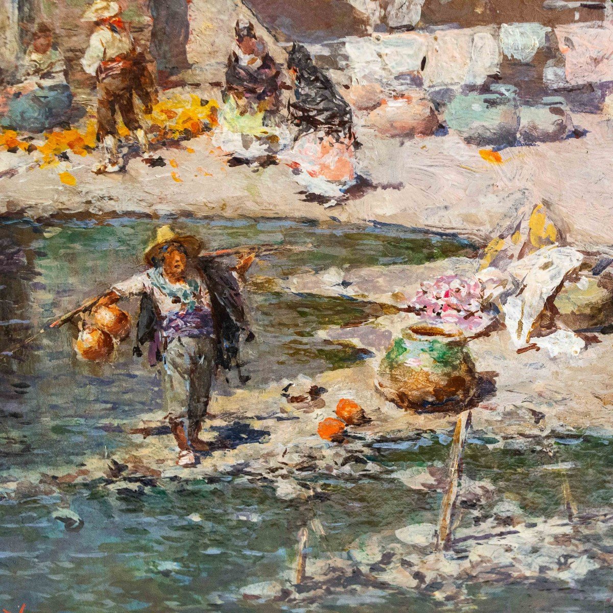 Oil On Panel, By Riccardo Pellegrini, "toledo," Signed And Dated 1906-photo-8