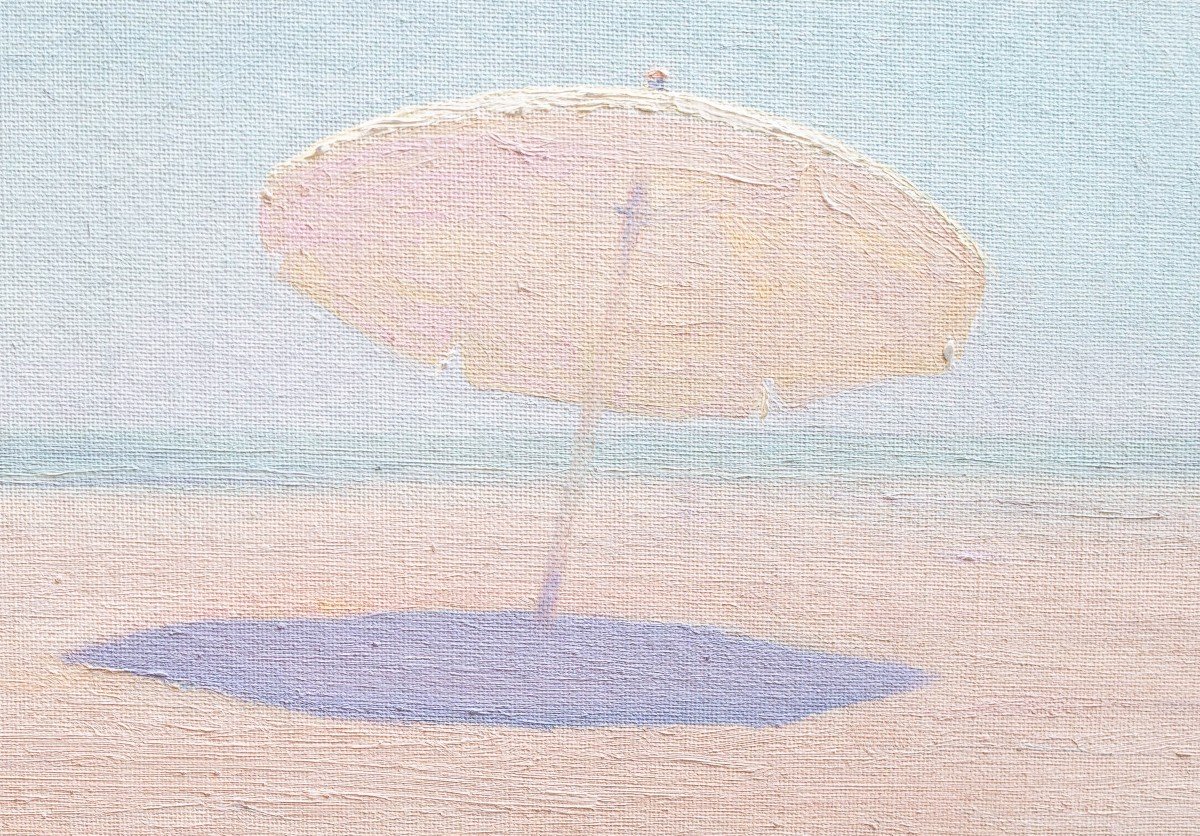 Walter Lazzar, "summer," Oil On Plywood, Signed, 1981-photo-3