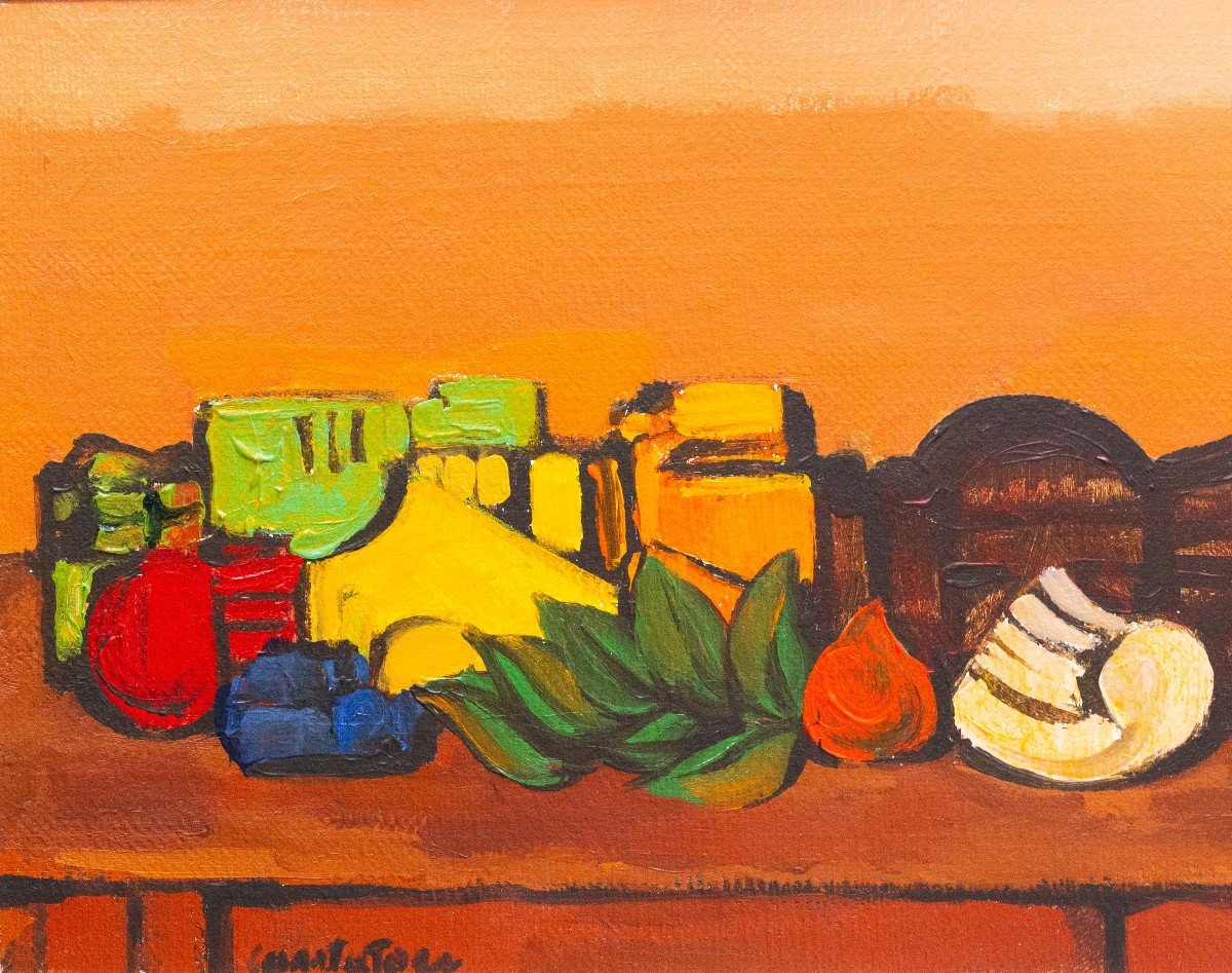 Domenico Cantatore, Acrylic, “still Life,” Signed, 1972