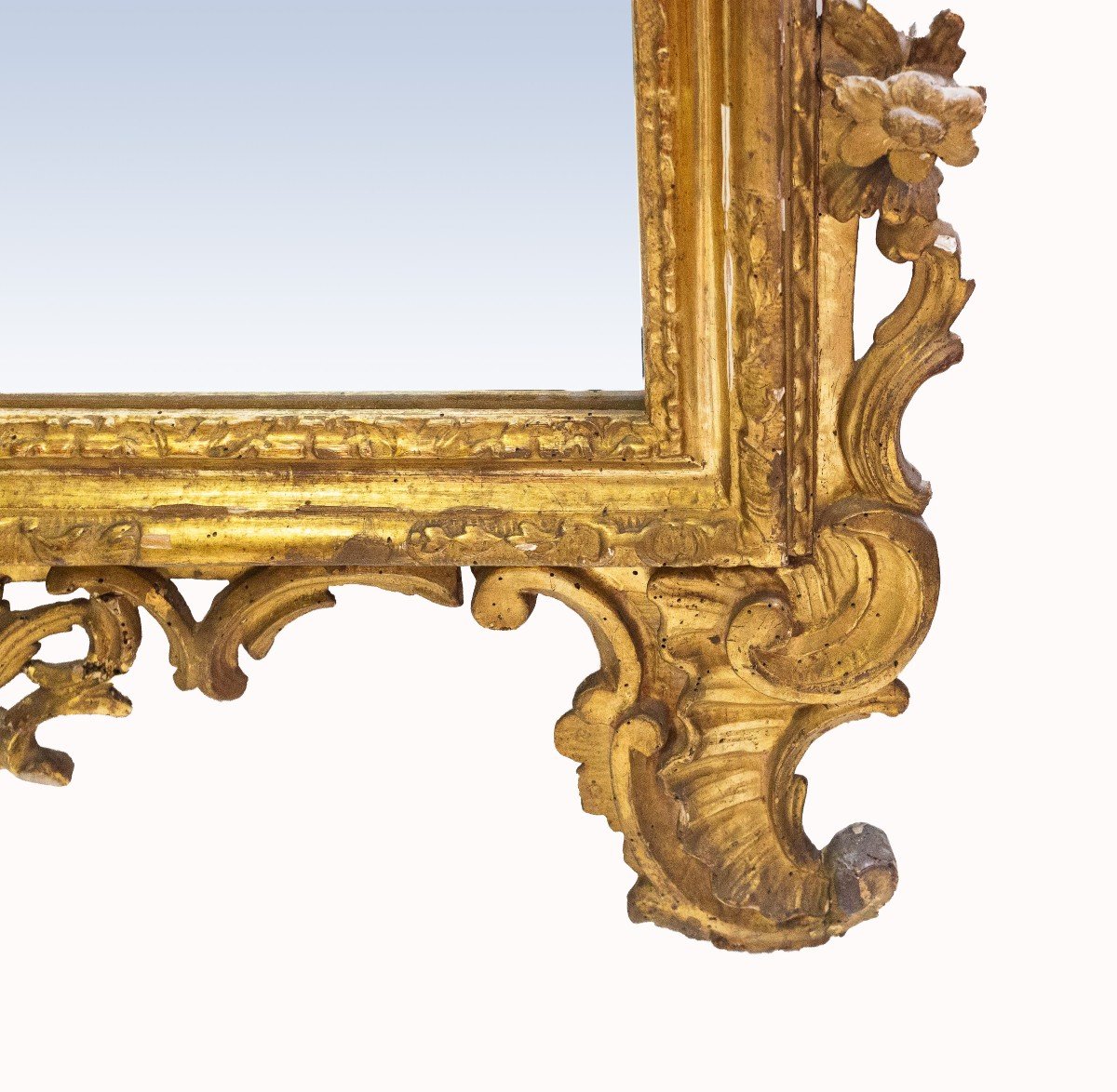 Miroir/foyer En Bois Doré, Original Louis XVI, époque 19ème Siècle-photo-5