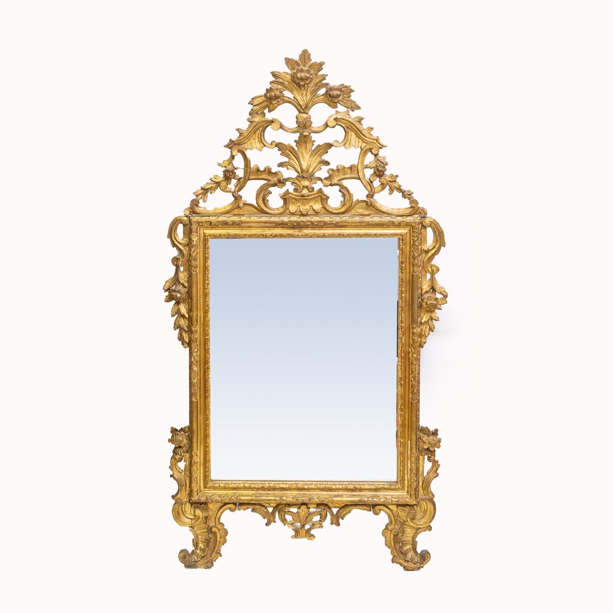 Miroir/foyer En Bois Doré, Original Louis XVI, époque 19ème Siècle