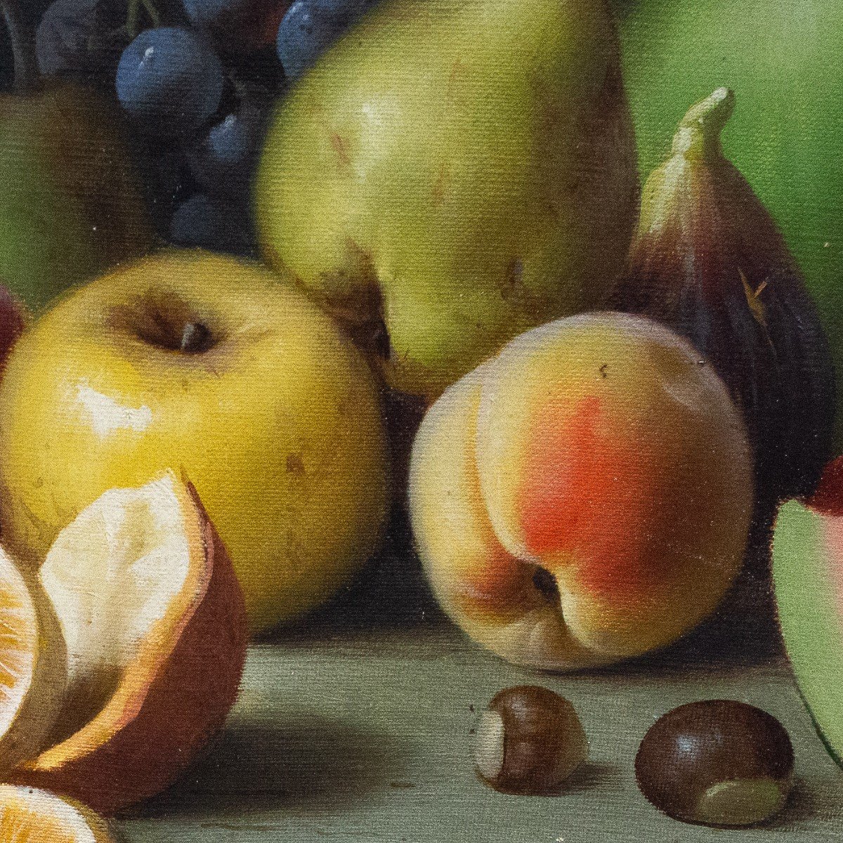 Giuseppe Falchetti, Huile Sur Toile, « Nature Morte Aux Fruits », Signée, 1893-photo-1