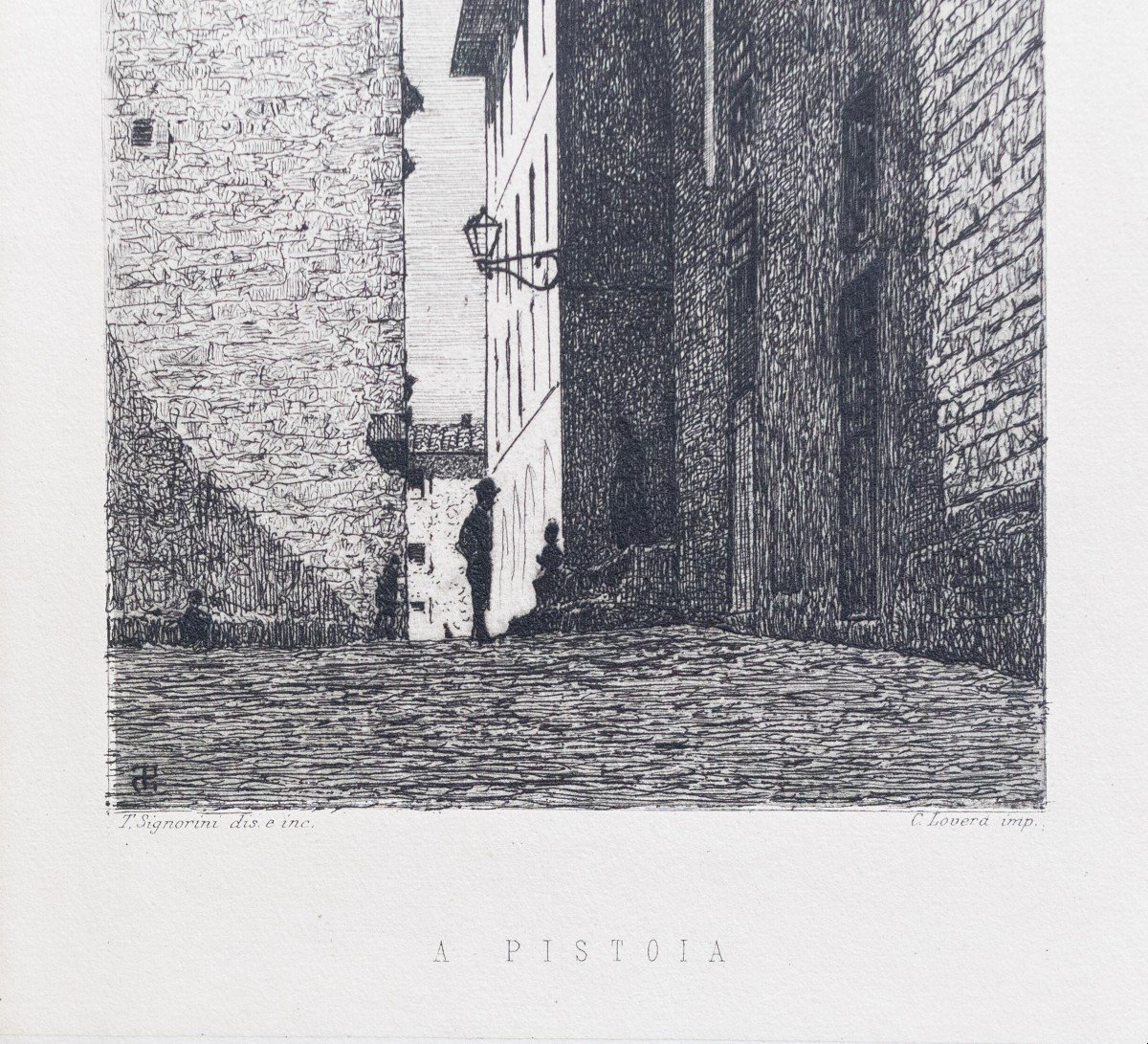 Telemaco Signorini, « In Pistoia », Gravure, époque Du XIXe Siècle-photo-4