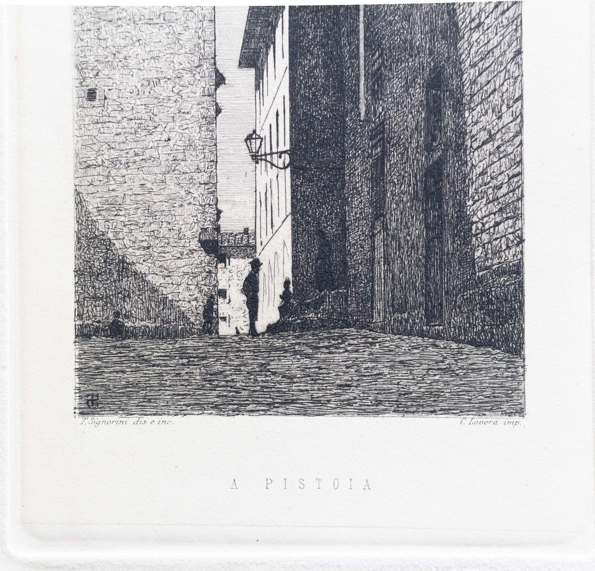 Telemaco Signorini, « In Pistoia », Gravure, époque Du XIXe Siècle-photo-3