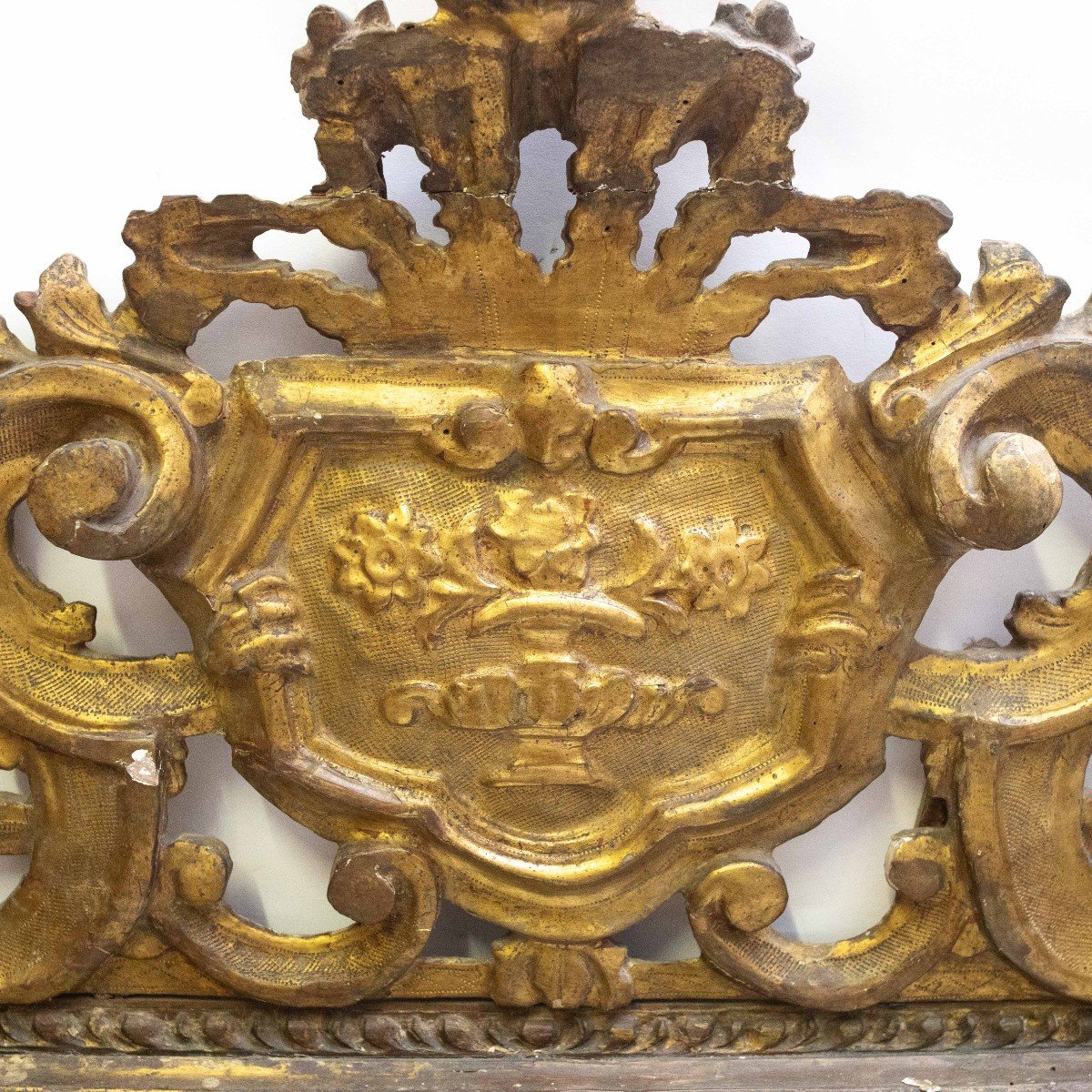 Miroir En Bois Doré, Style Baroque, époque 18ème Siècle-photo-2