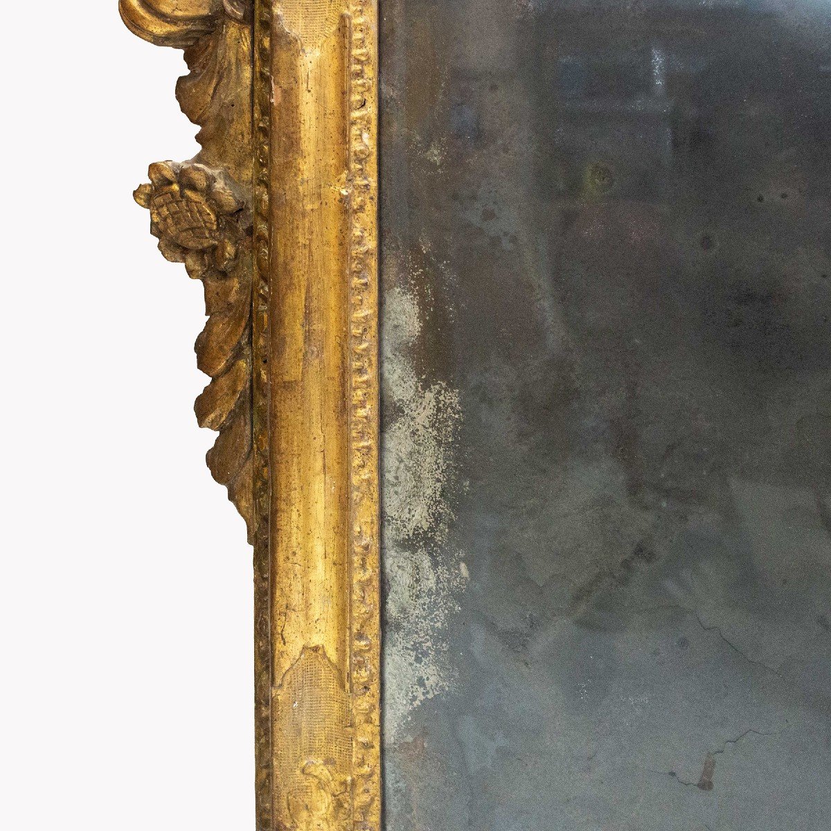 Miroir En Bois Doré, Style Baroque, époque 18ème Siècle-photo-4