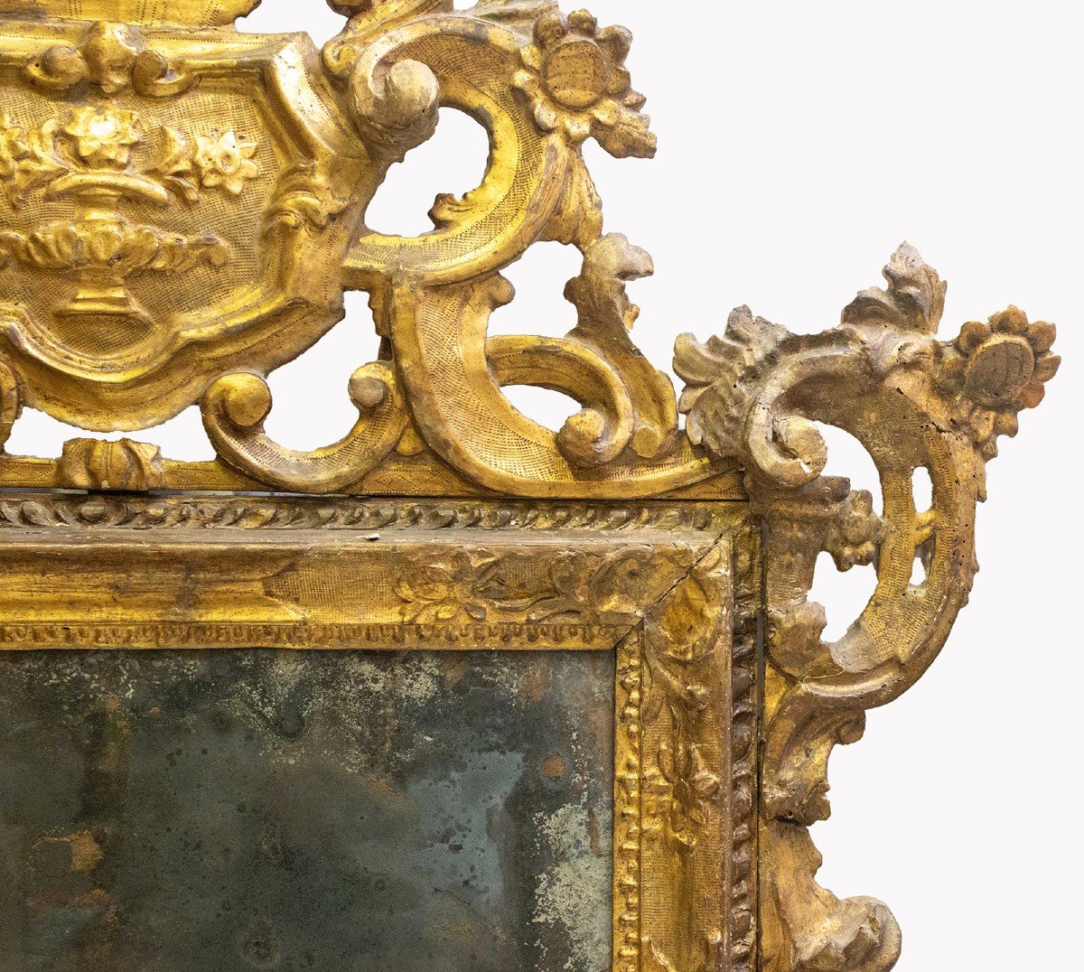 Miroir En Bois Doré, Style Baroque, époque 18ème Siècle-photo-5