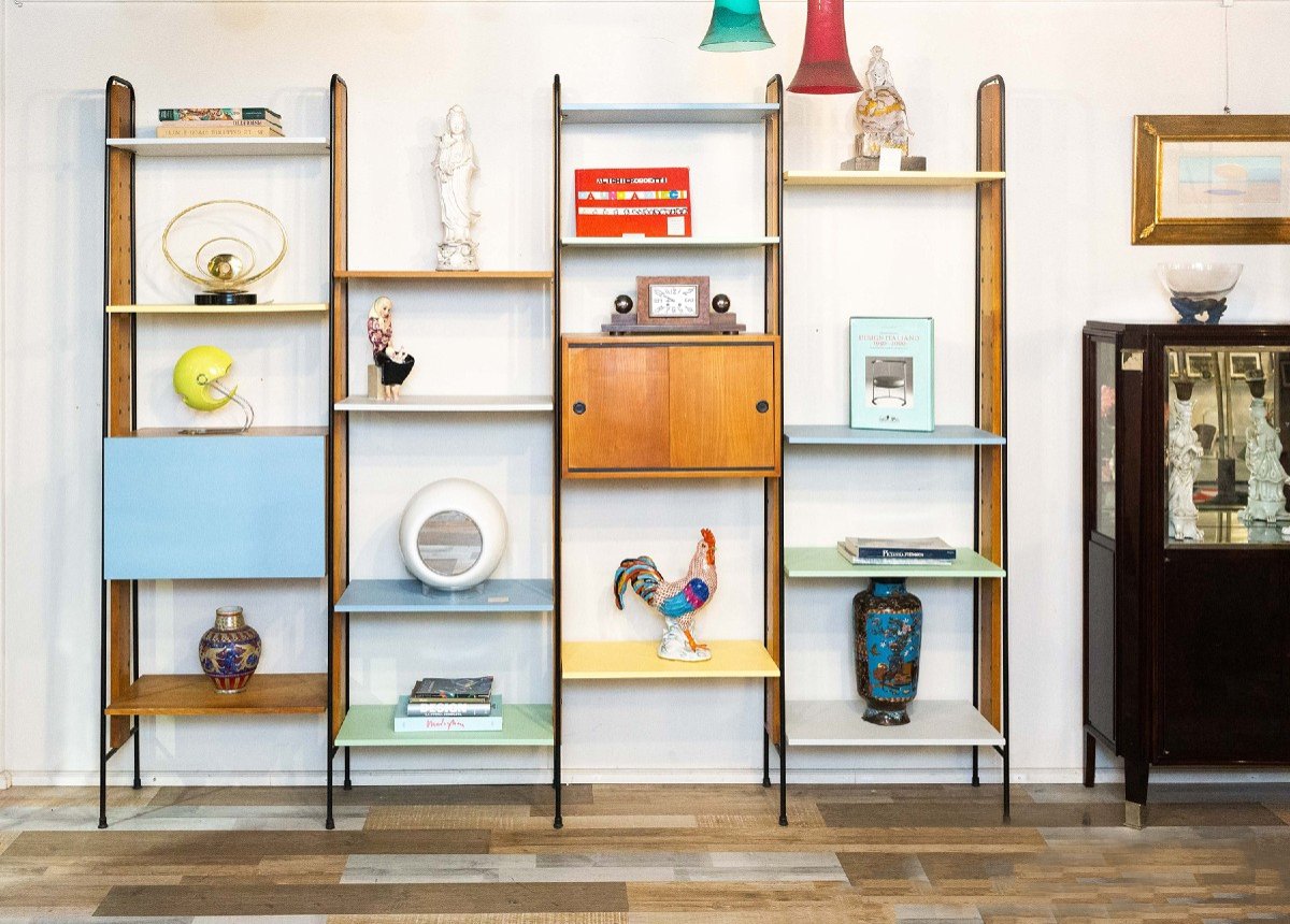 Modular Vintage Design Bookcase ,italy, 1960s-photo-2