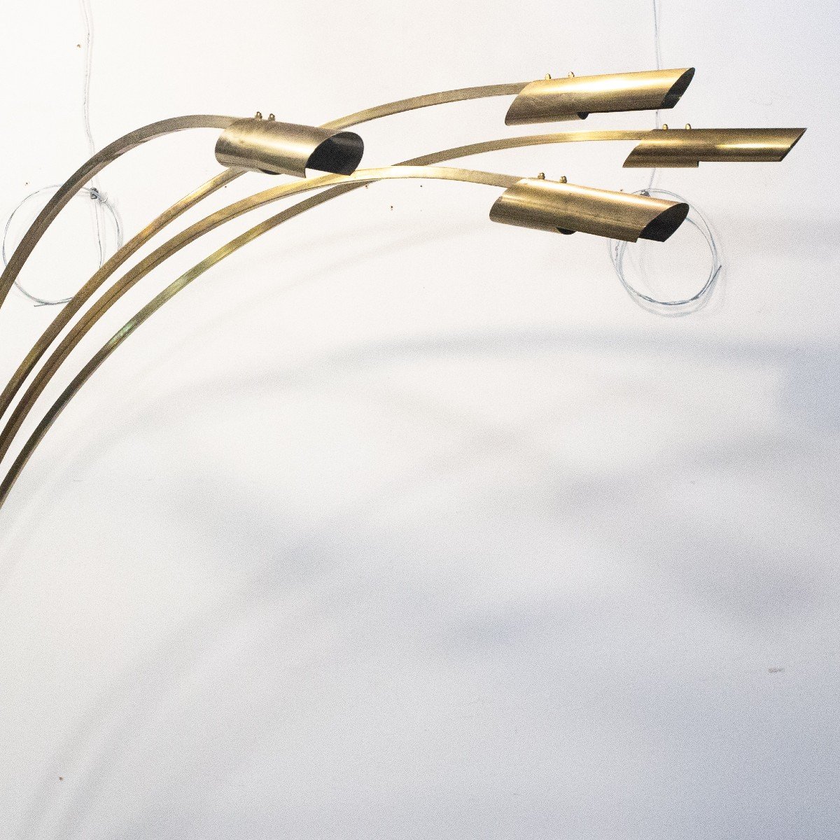 Reggiani Style Arched Floor Lamp In Brass, 1970s-photo-6