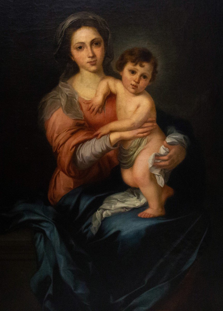 Bartolomé Esteban Murillo, Copie De, Vierge à l'Enfant, XVIIIe Siècle-photo-3