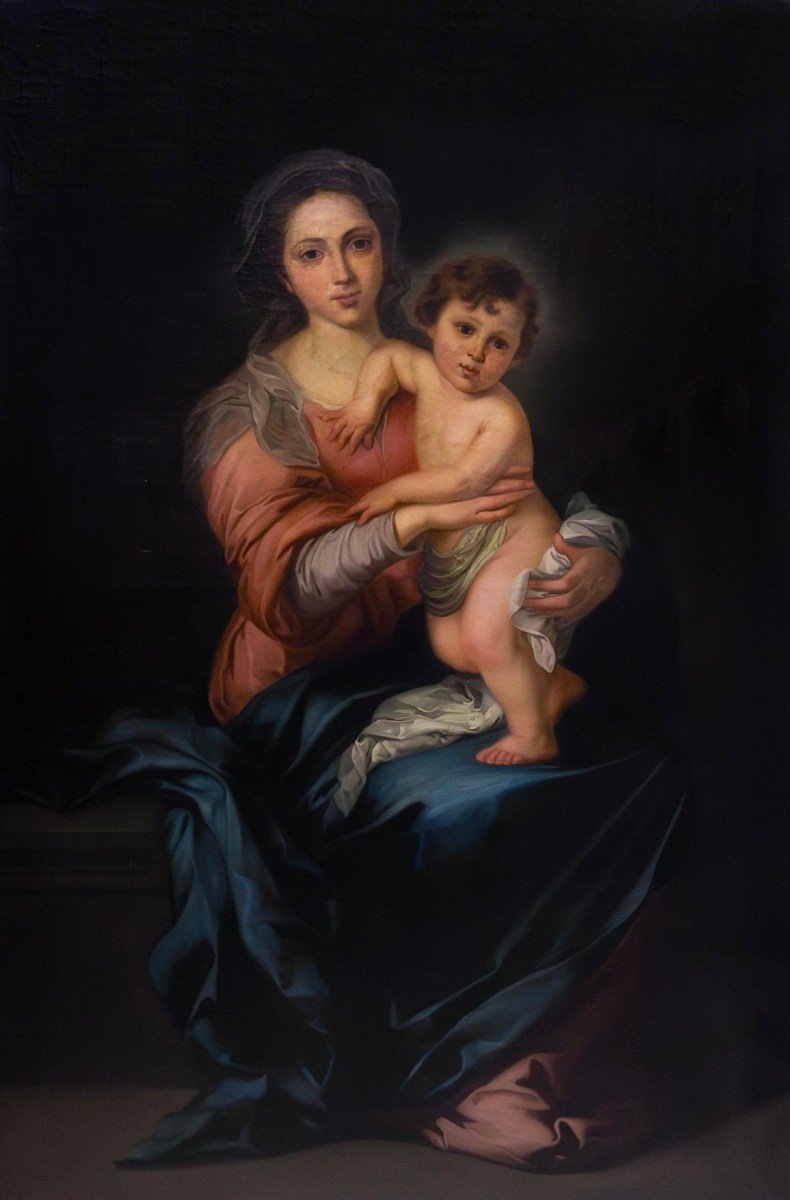 Bartolomé Esteban Murillo, Copie De, Vierge à l'Enfant, XVIIIe Siècle-photo-2