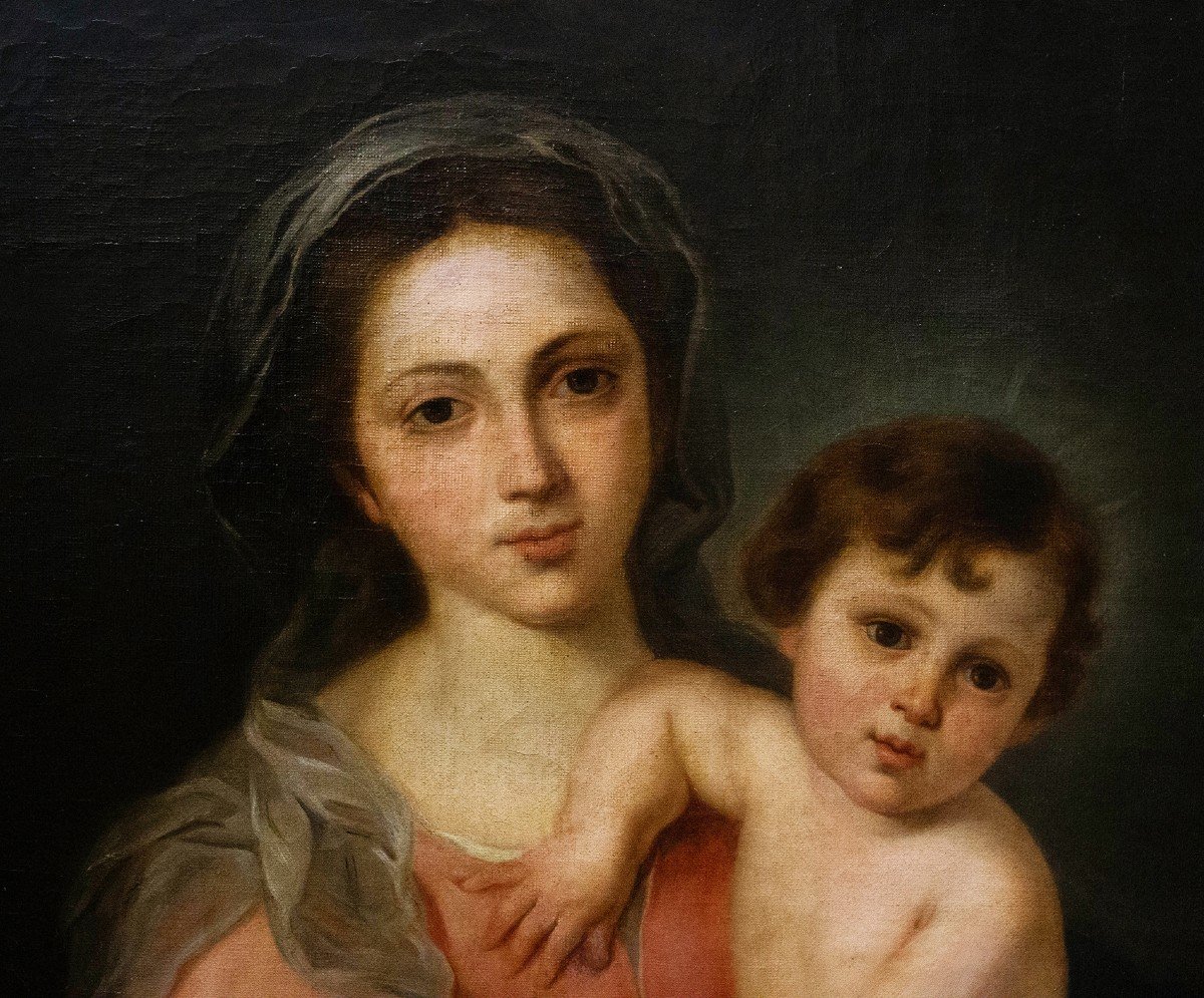 Bartolomé Esteban Murillo, Copie De, Vierge à l'Enfant, XVIIIe Siècle-photo-3