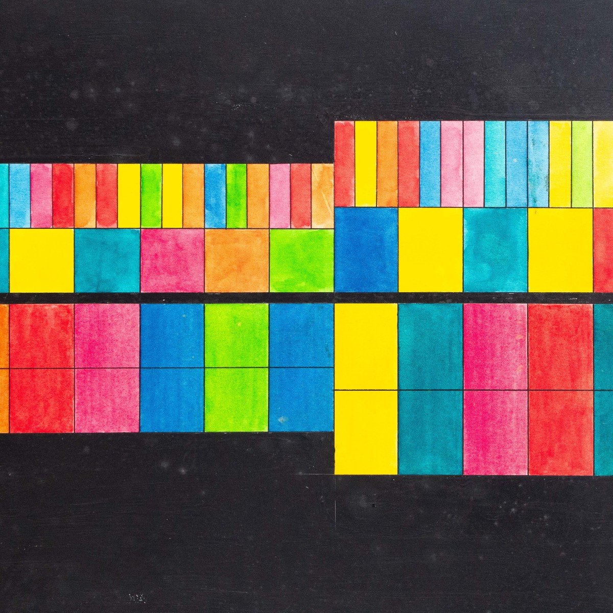 Luigi Veronesi, “chromatic Visualizations Of Music,” Mixed Media On Cardboard, 1970s/80s-photo-1