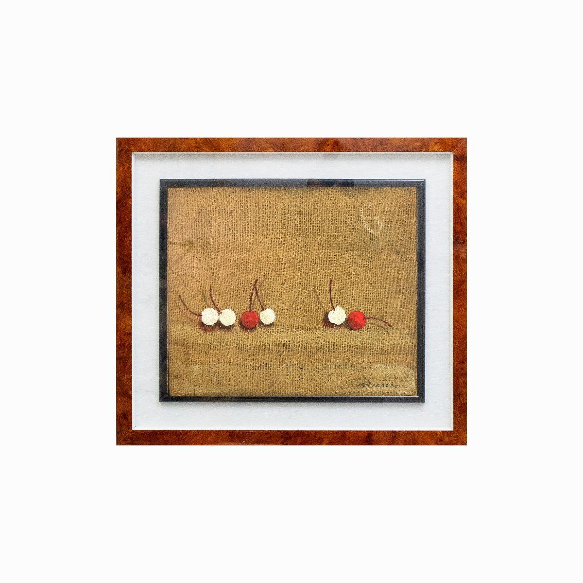 Ezio Gribaudo, “cherries,” Mixed Media, Signed, 1986-photo-2