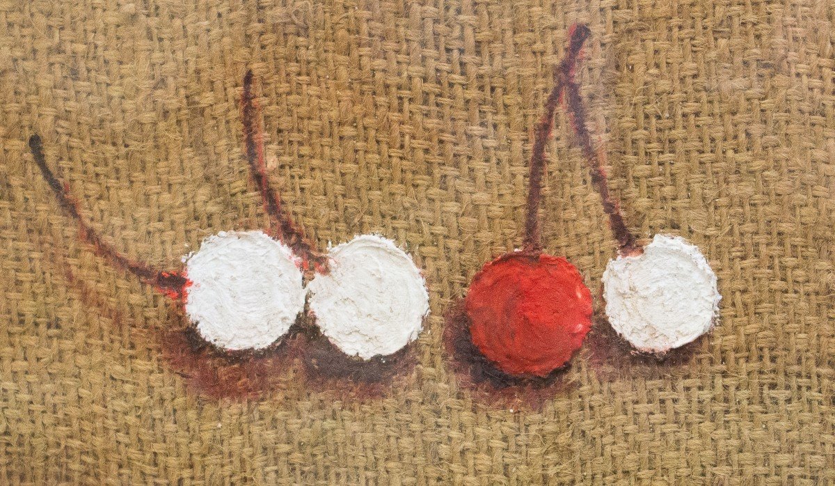 Ezio Gribaudo, “cherries,” Mixed Media, Signed, 1986-photo-3