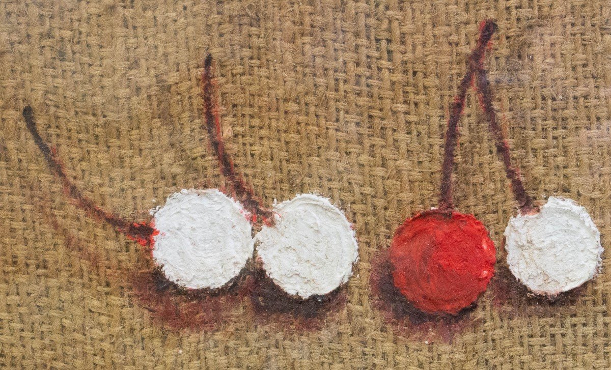 Ezio Gribaudo, “cherries,” Mixed Media, Signed, 1986-photo-4