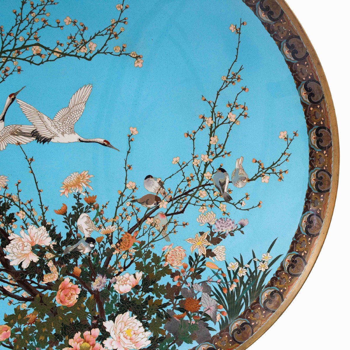 Grand Plat Cloisonné « Japon », Milieu Du 19e Siècle-photo-3