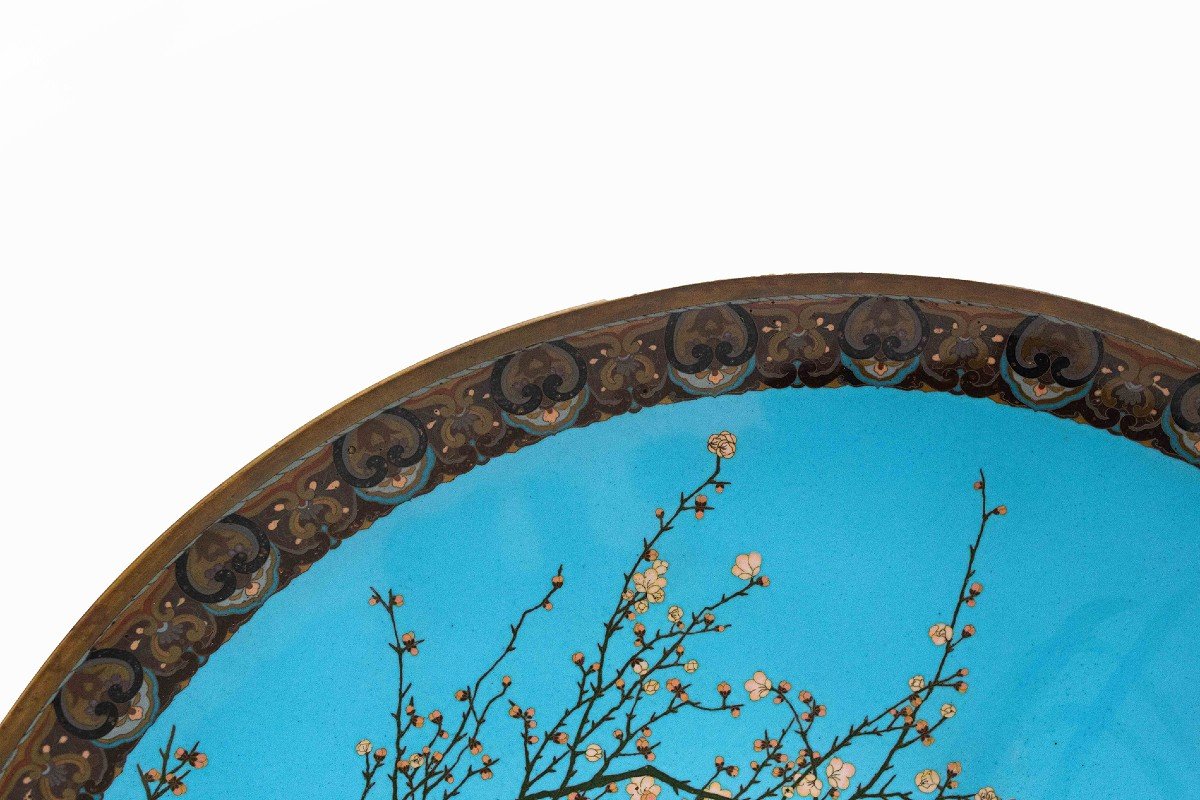 Grand Plat Cloisonné « Japon », Milieu Du 19e Siècle-photo-6