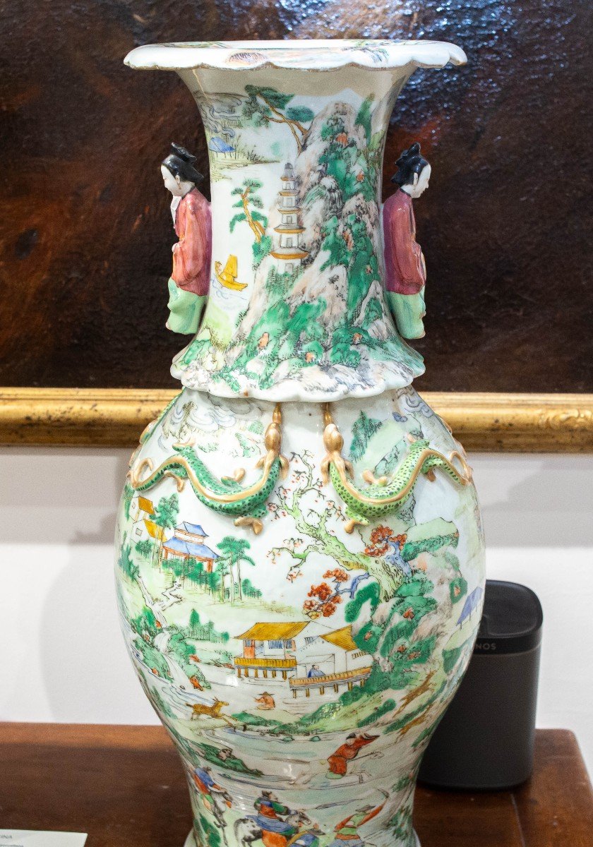 Paire De Rares Vases En Porcelaine, Dynastie Qing, Période Daoguang (1821-1850)-photo-2