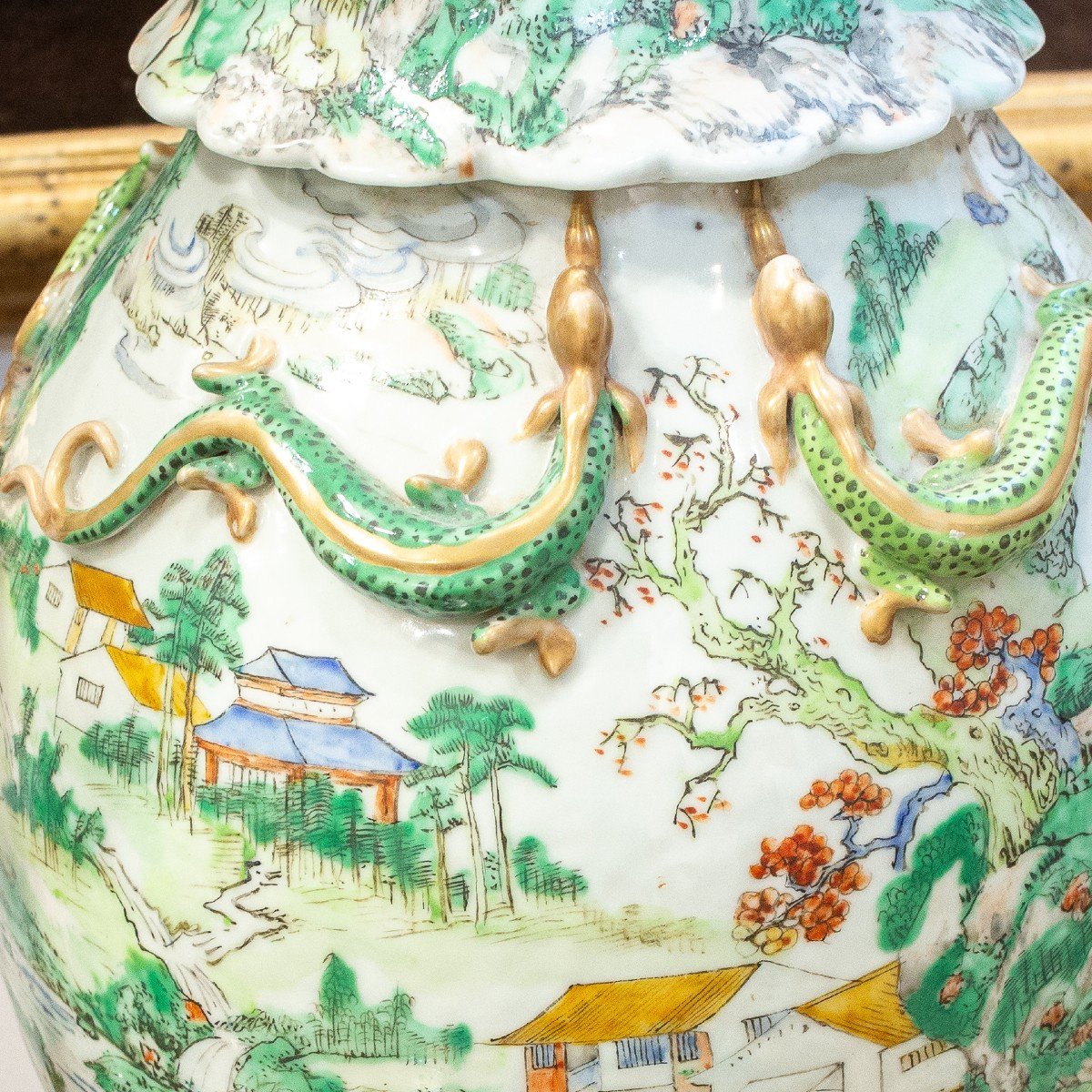 Paire De Rares Vases En Porcelaine, Dynastie Qing, Période Daoguang (1821-1850)-photo-7