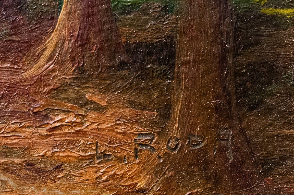 Leonardo Roda, Huile Sur Panneau, « Vers Le Temple », Signée, Fin Du XIXe Siècle-photo-3