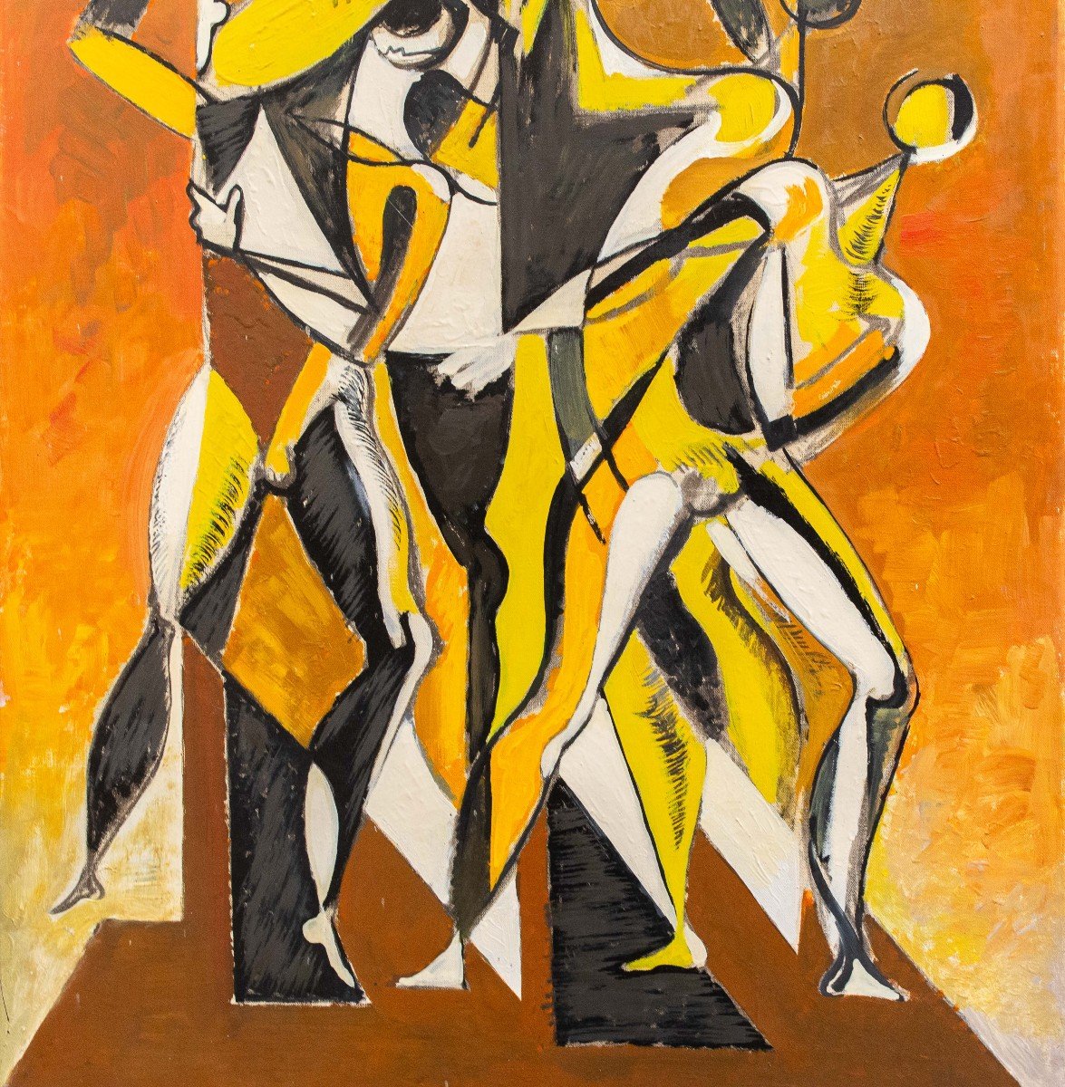 Mario Carletti, “balleto A Six,” Oil On Canvas, Signed, 1950-photo-4