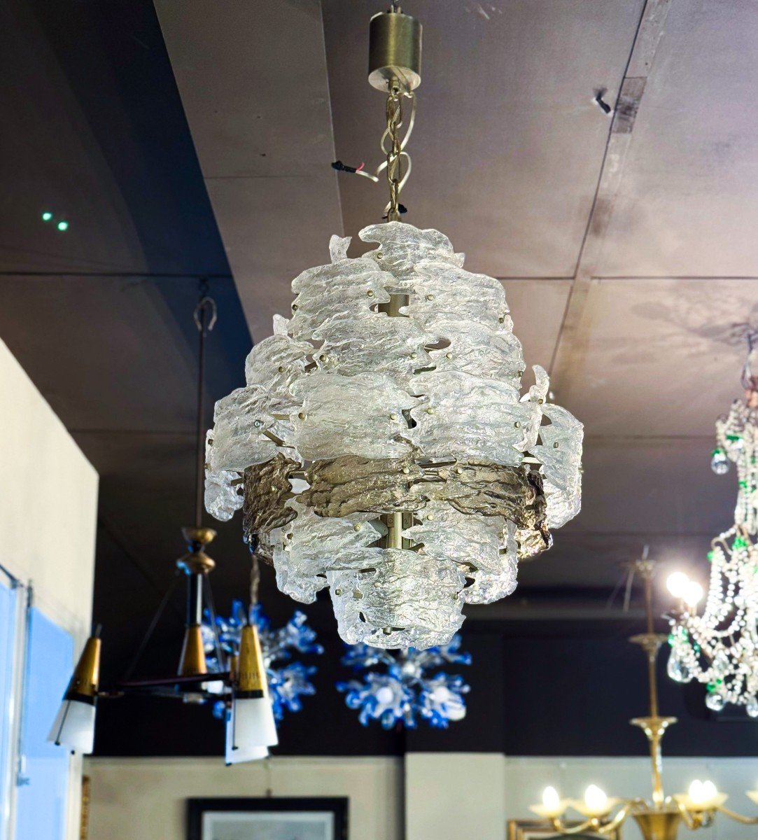 Mazzega Vintage Eleg Murano Glass Chandelier From The 1970s-photo-2