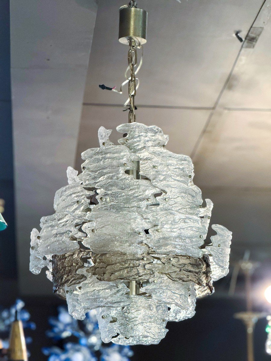 Mazzega Vintage Eleg Murano Glass Chandelier From The 1970s-photo-4