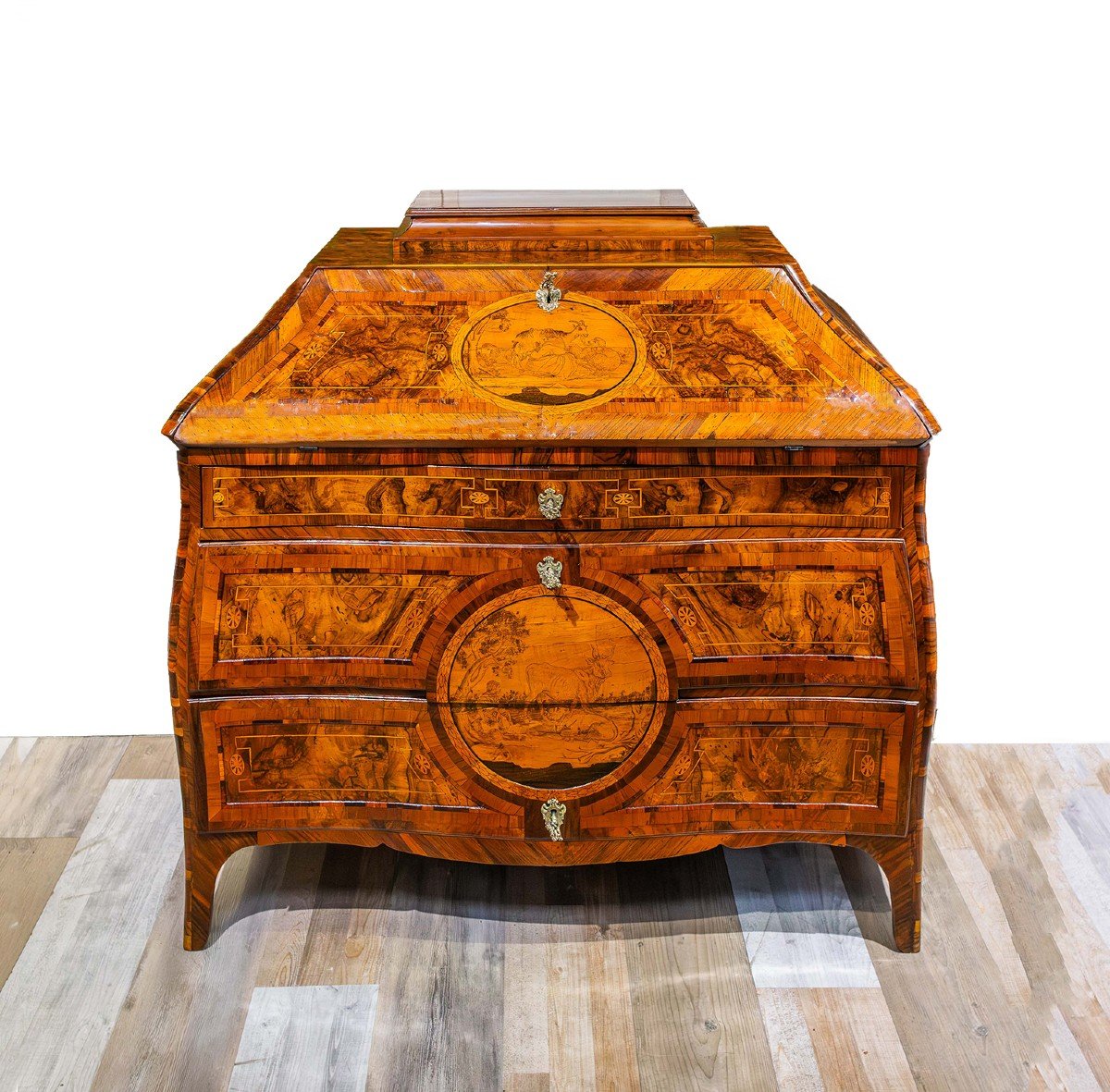 Vincenzo Bussola, Upholstered Urn, Milan, Walnut Panelled Ca. 1770.