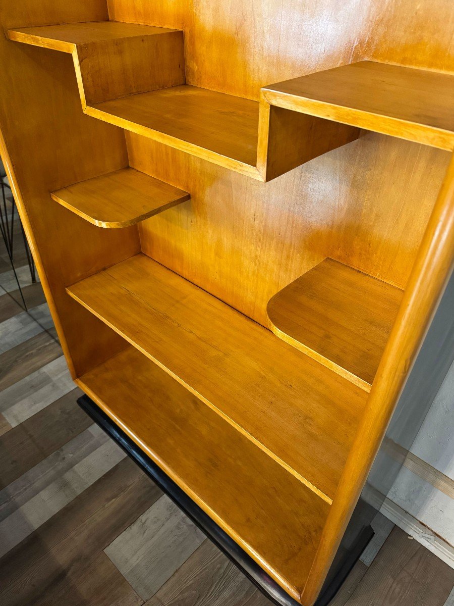 Bookcase Bookcase With Shelves, In Wood, 1960s -photo-2