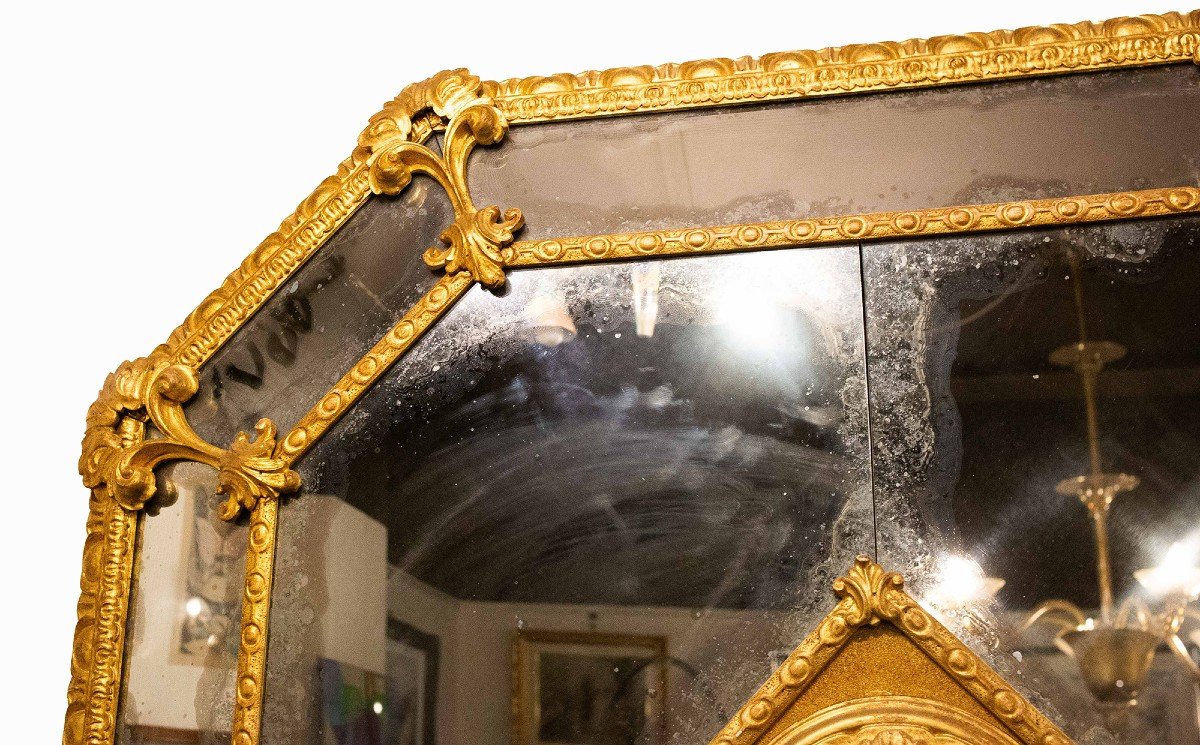 Pair Of Mirrors/ceiling Roses, Louis XVI Style,  20th Century-photo-4