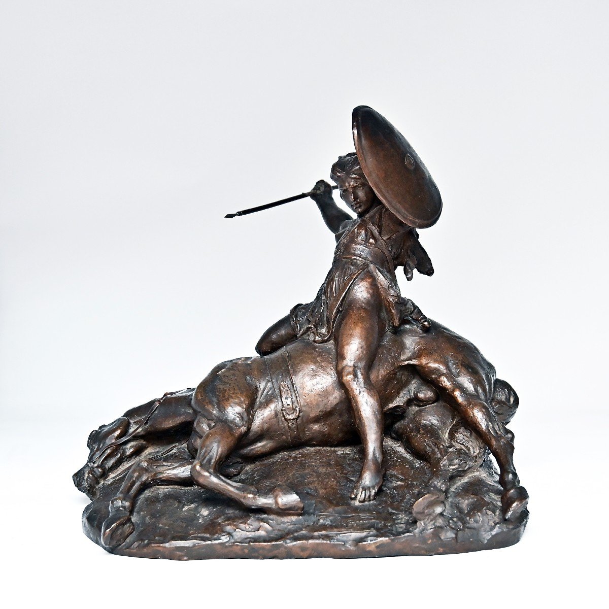 Augusto Rivalta, "amazon On Horseback"-bronze Sculpture, Signed, 1901-photo-2