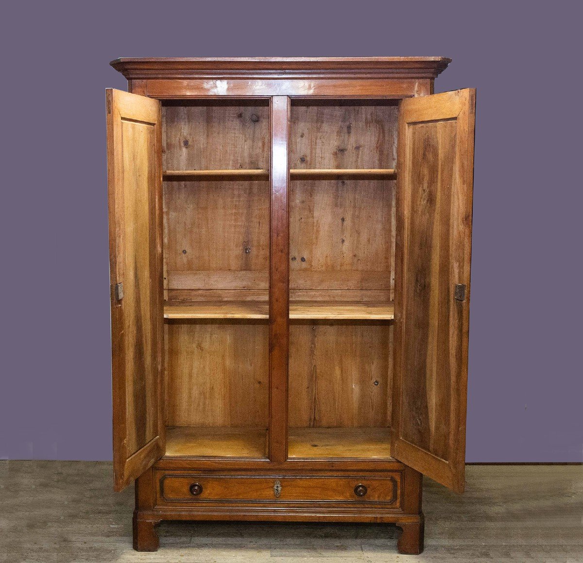 Cherry And Walnut Closet, Late 19th Early 20th Century.-photo-4