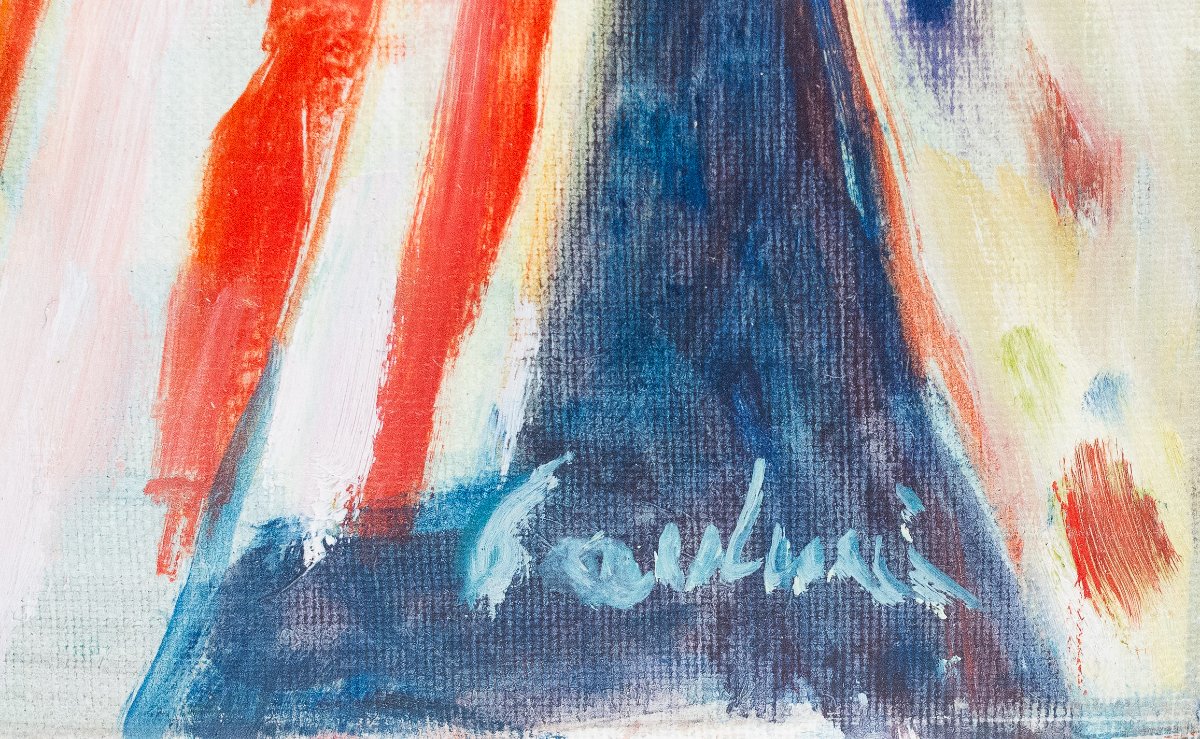 Enrico Paulucci, “marina,” Oil On Canvas, Signed, 1975-photo-8