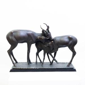Sculpture En Bronze De Sirio Tofanari, "impala", 1930