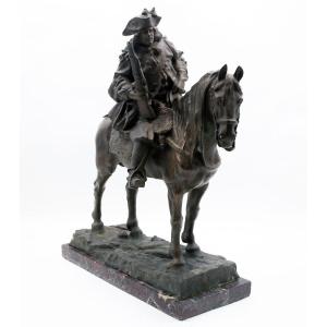 Bronze Sculpture By Davide Calandra, "piedmont Royal," Signed, 1892