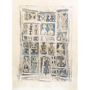 Massimo Campigli (1895-1971) “the Cathedral,” Ed. 120, 1959