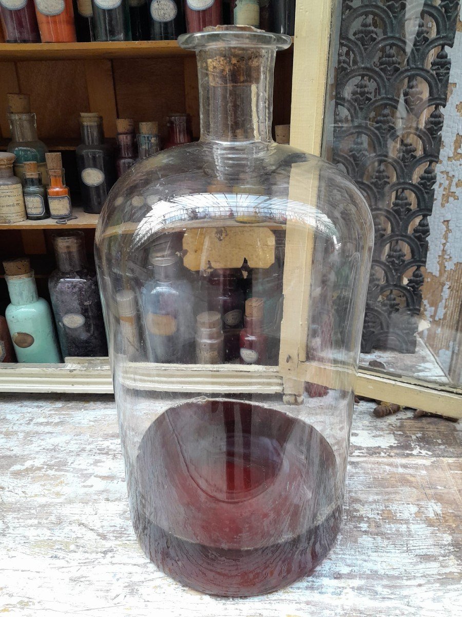 Large 19th Century Blown Glass Perfume Bottle-photo-2